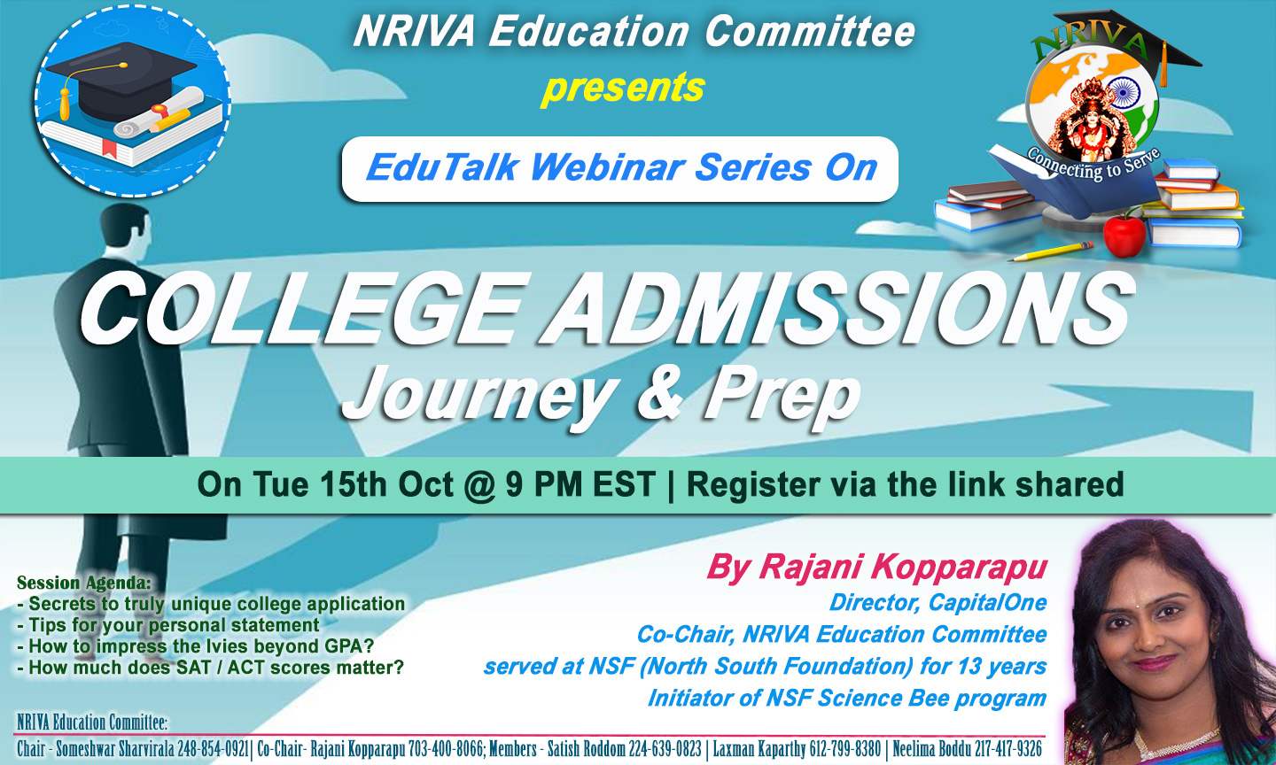 NRIVA EduTalk Webinar-College Admissions Session