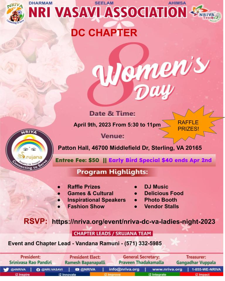 NRIVA DC VA Women's Day 2023