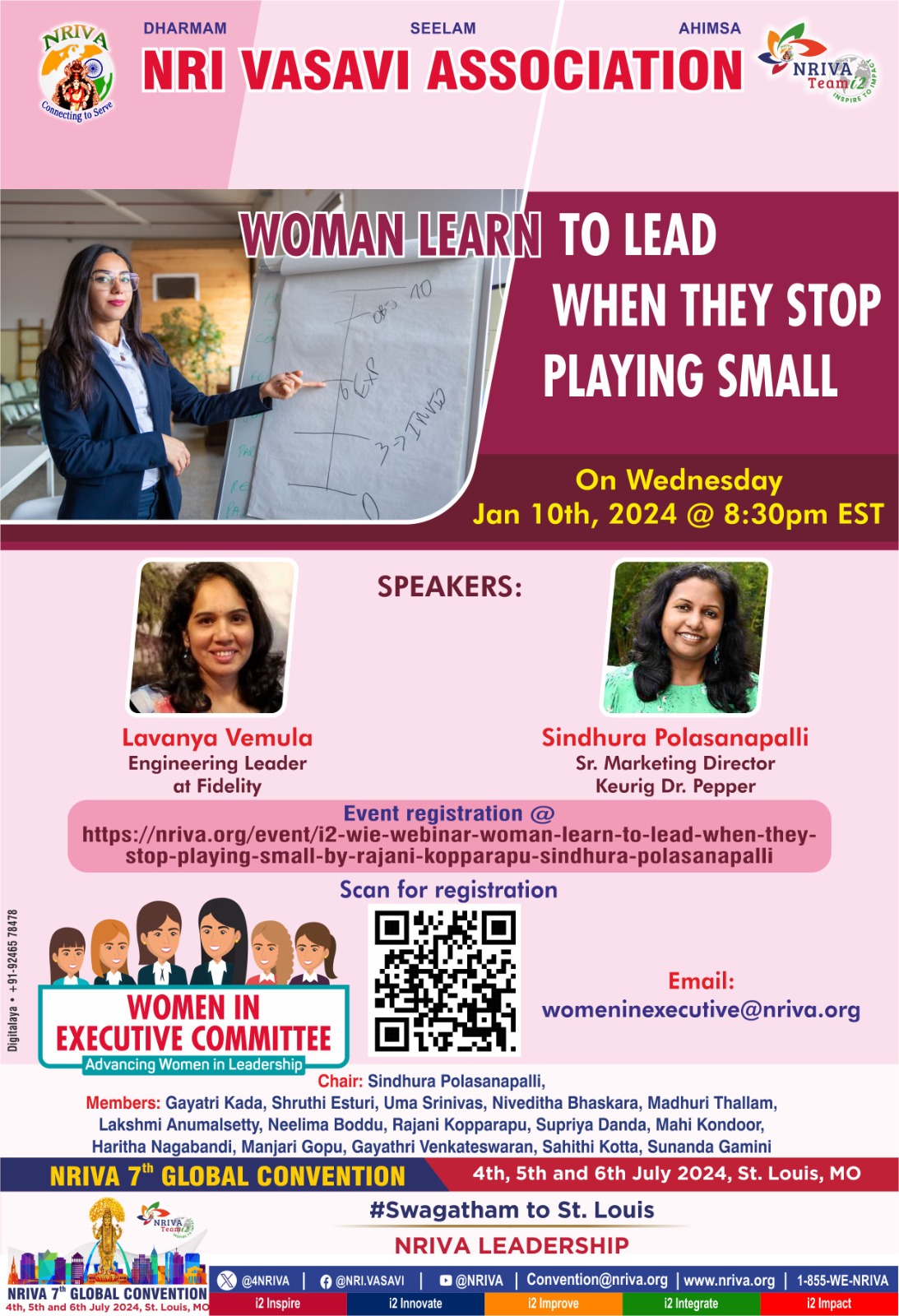 i2 WIE Webinar- "Woman learn to lead when they stop playing small"- By Sindhura Polasanapalli & Rajani Kopparapu