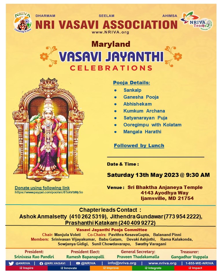 Vasavi Jayanthi Celebration