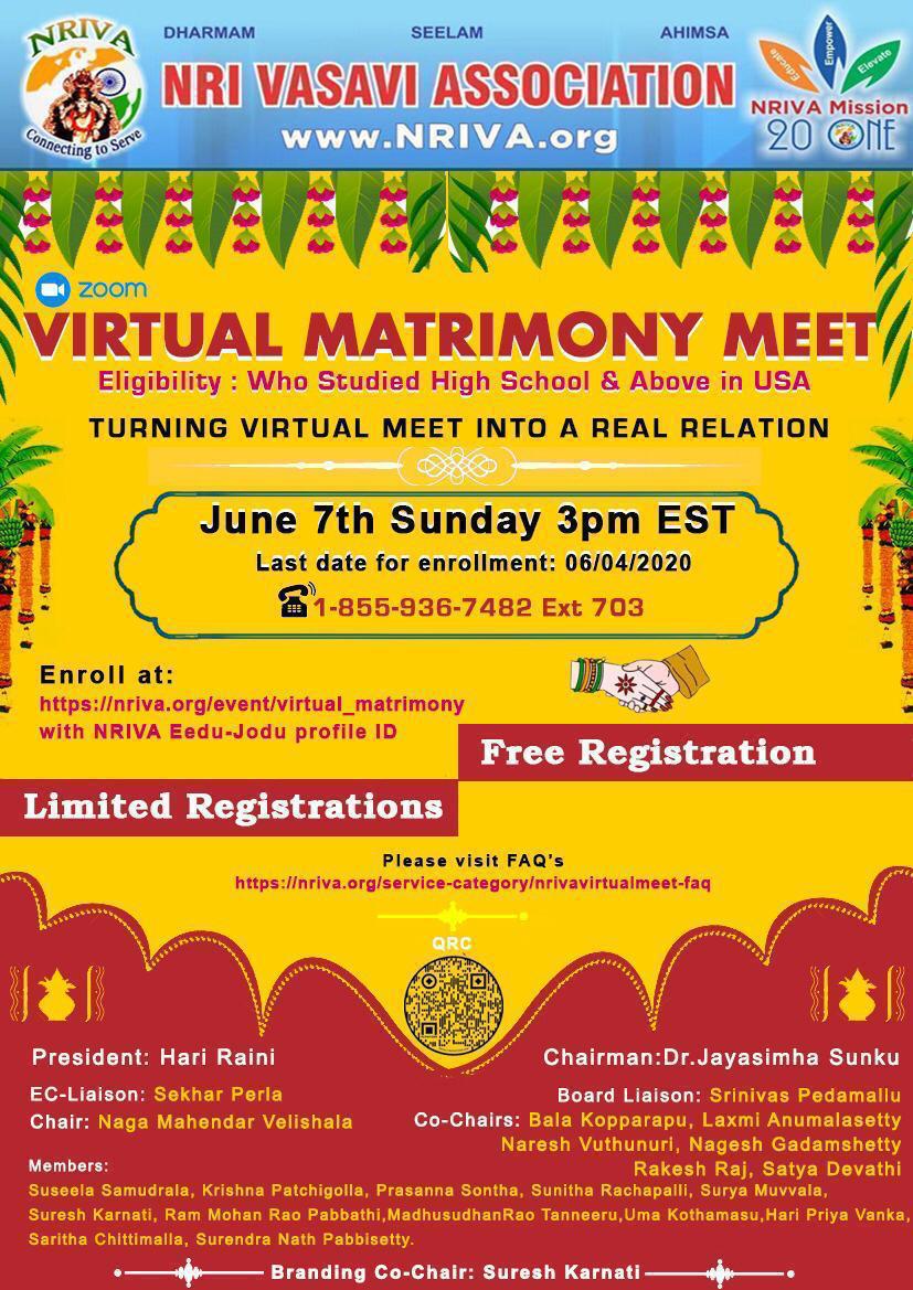 NRIVA Virtual Matrimony Meet