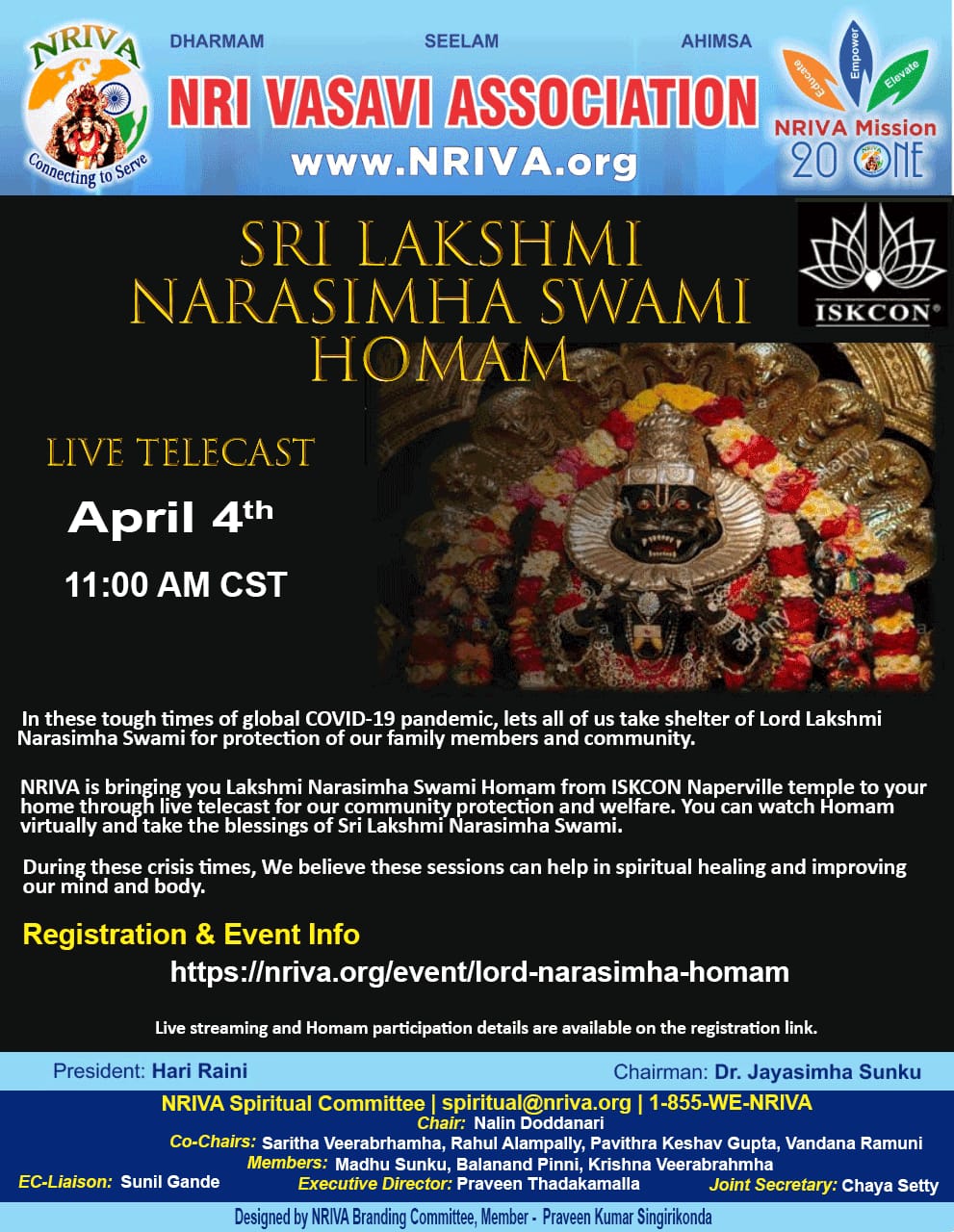Live - Sri Lakshmi Narashimha Homam