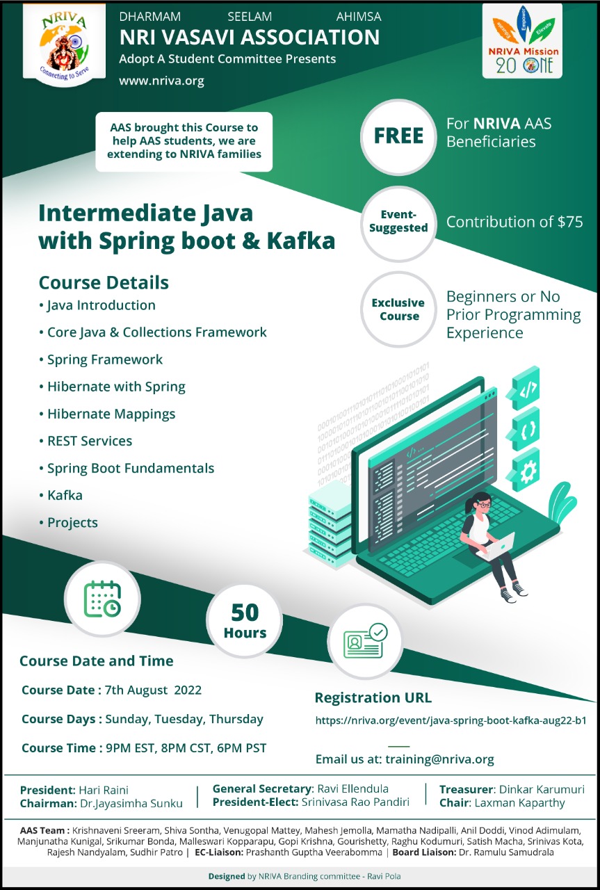 Intermediate Java with Spring Boot and Kafka THIS CLASS IS FULL