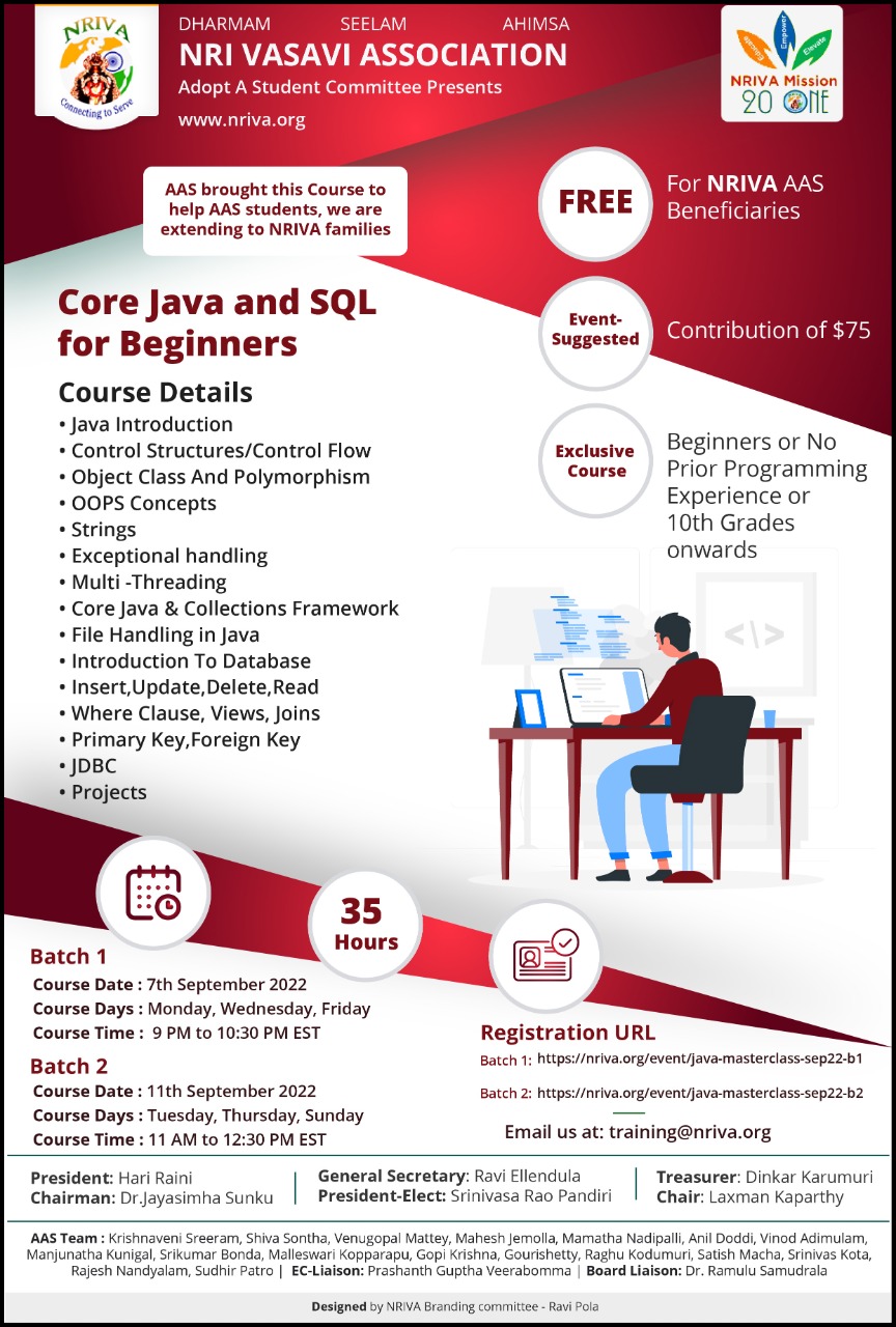 Core Java and SQL for Beginners